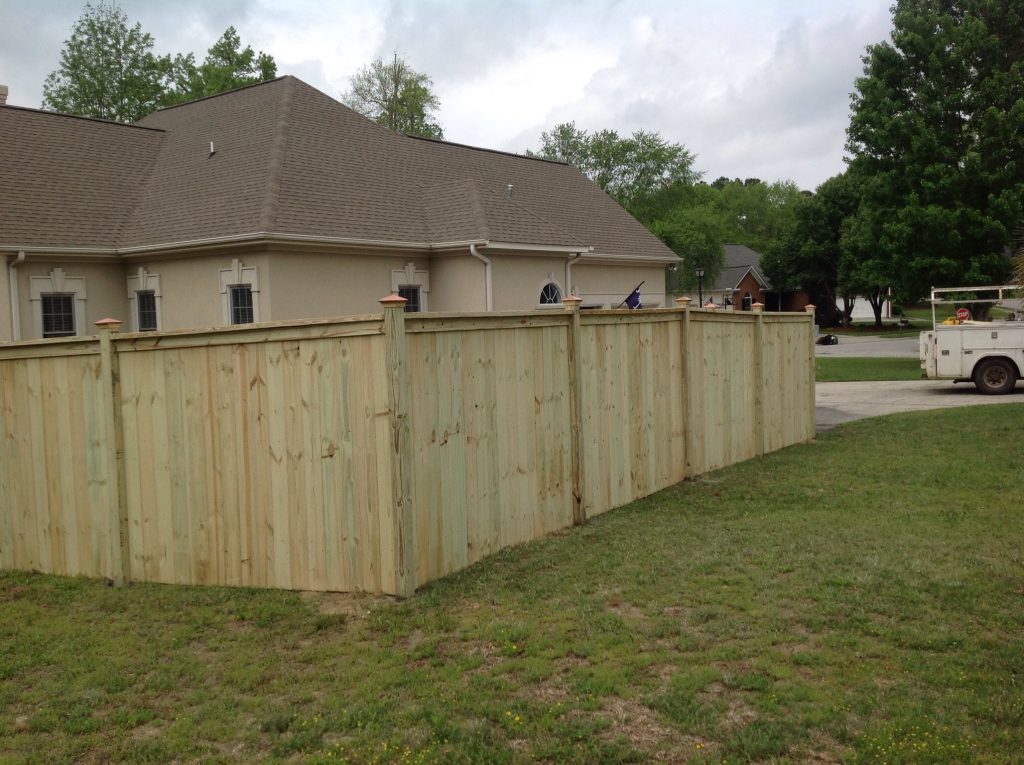 Solid Contoured Wood Privacy Fence Installation Company in Rock Hill SC